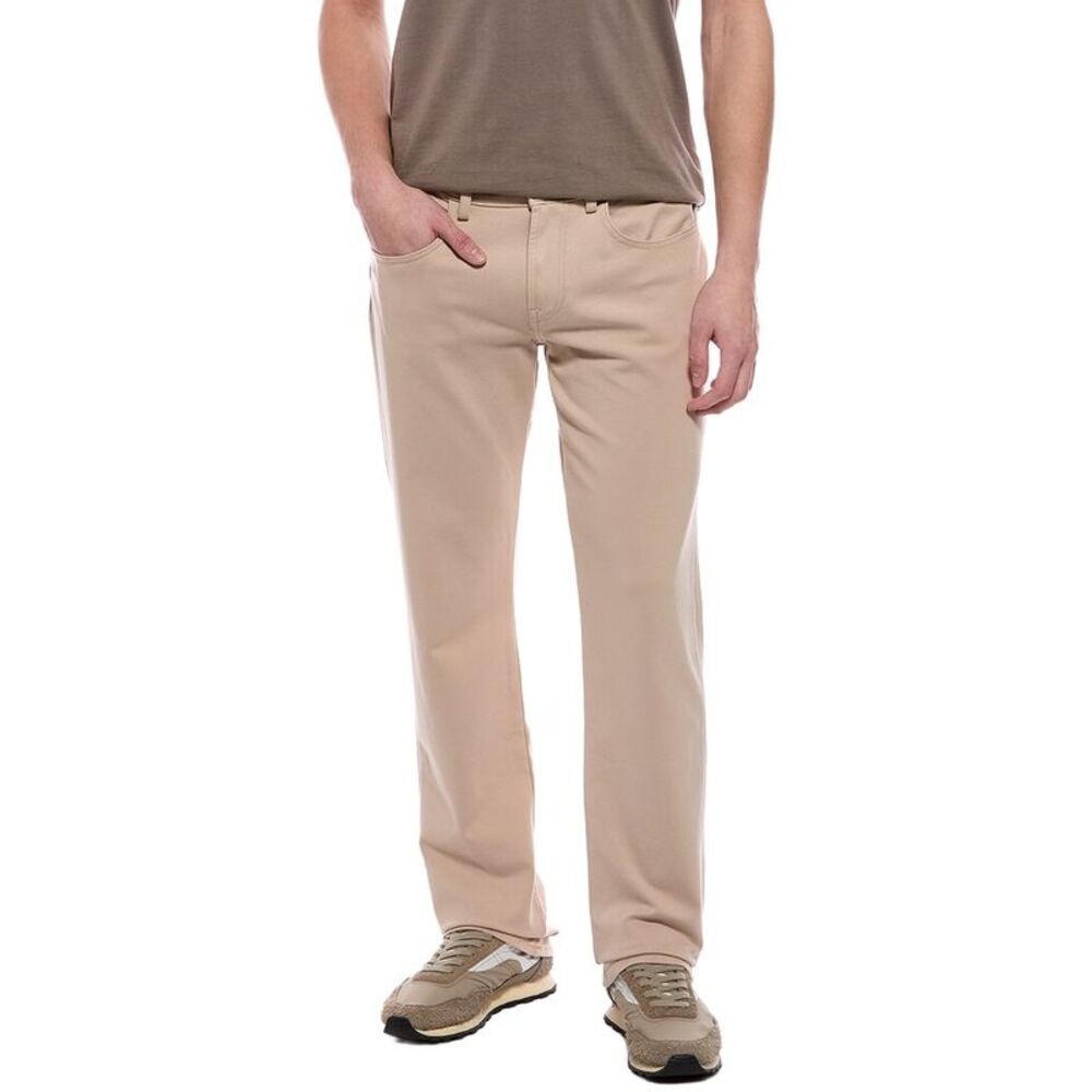 7 For All Mankind Mens The Straight Double Knit Beige Jean, Brown